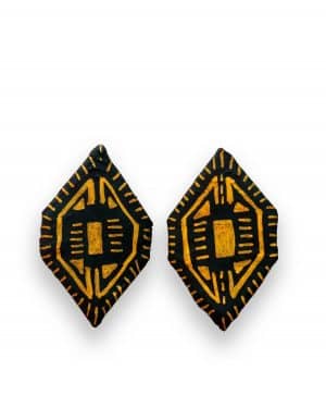 Pendientes tribales Inti de la coleccion solsticio en oro y negro